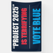 Project 2025 is angstaanjagend - STEM BLAUW 2024 Spandoek (Verticaal)