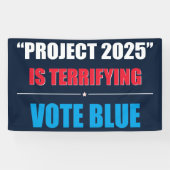 Project 2025 is angstaanjagend - STEM BLAUW 2024 Spandoek (Horizontaal)