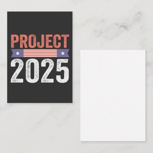 Project 2025 Trump Amerikaanse Patriottische T-Shi Notitiekaartje (Voorkant / Achterkant)
