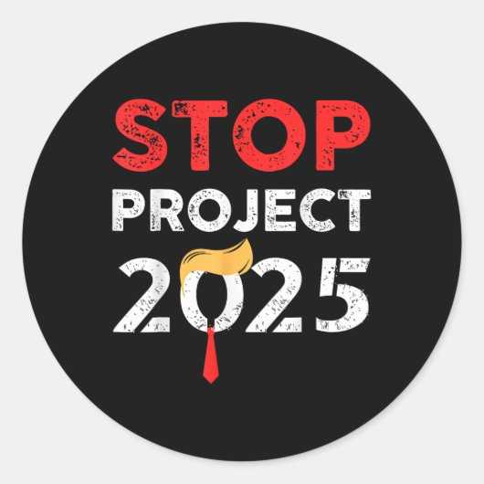 Project 2025 Trump's Project tegen Trump Ronde Sticker (Voorkant)