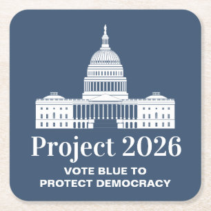 Project 2026 Stem voor Democratie Vierkante Kartonnen Onderzetter