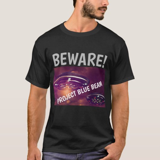 PROJECT BLUE BLAUW UFO-BEWARE! T-shirts (Voorkant)