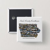 Project Iowa Courthouses Vierkante Button 5,1 Cm (Voorkant /achterkant)