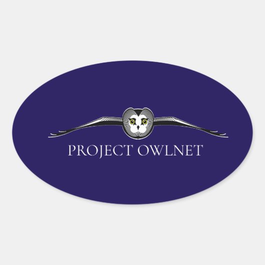Project Owlnet Ovale Sticker (Voorkant)
