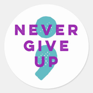 Project Semicolon geeft geen einde aan zelfmoordpr Ronde Sticker