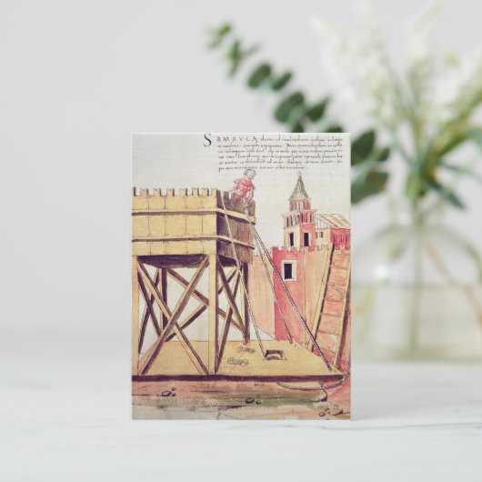 Project voor een siege-toren briefkaart (Staand voorkant)