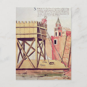 Project voor een siege-toren briefkaart