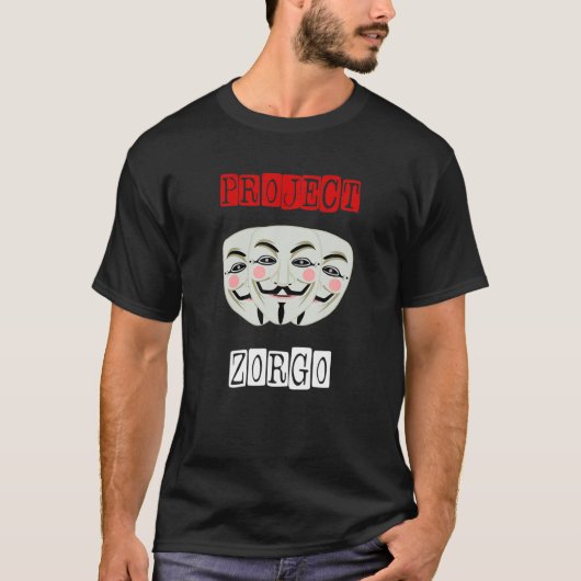 Project Zorgo Anonymous Mask Hacker T-shirt (Voorkant)