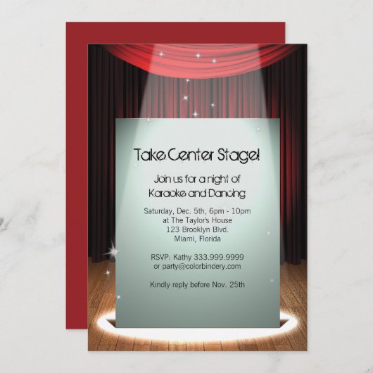 Projecteur de scène V2 5 x 7 pouces Invitation (Devant / Derrière)
