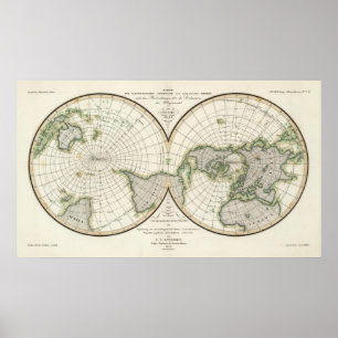 projectie met magnetische declinatie poster