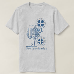 Projectionist T-Shirt (blauw ontwerp)