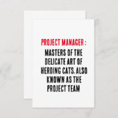 Projectmanager Meesters van de delicate kunst van  Bedankkaart (Voorkant / Achterkant)