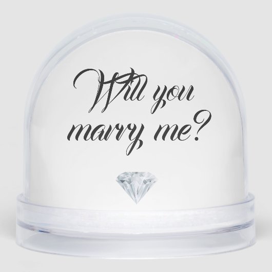 Projet de mariage sur le globe neigeux (Avant)