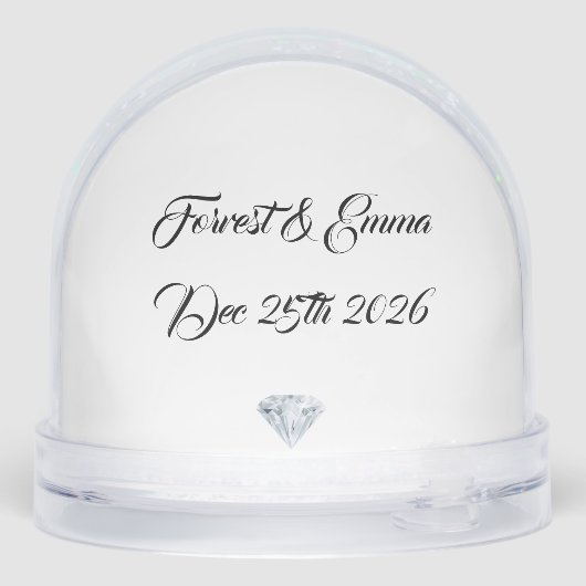 Projet de mariage sur le globe neigeux (Arrière)