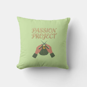 Projet Passion Coussin Graphique Tricoté Main Ar