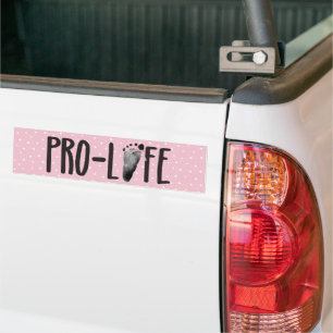 ProLife-Baby voetafdrukken met boog op Stippen Bumpersticker