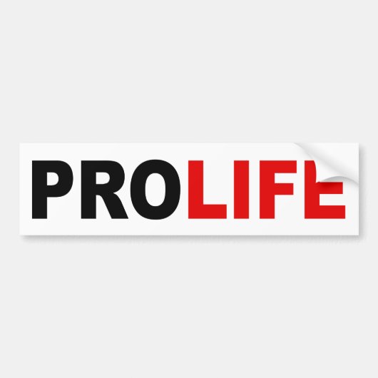 "PROLIFE" BUMPERSTICKER (Voorkant)