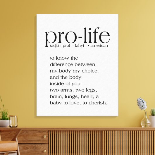 ProLife-definitiewand Canvas Afdruk (Insitu (Woonkamer))