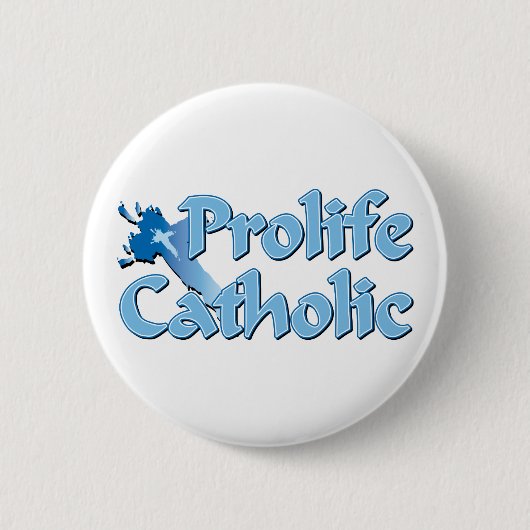 Prolife - katholiek kruis ronde button 5,7 cm (Voorkant)