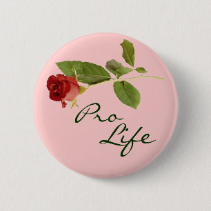 ProLife on Pink Floral Ronde Button 5,7 Cm