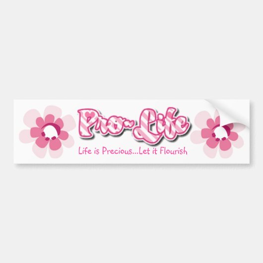 ProLife Roze Bumpersticker (Voorkant)