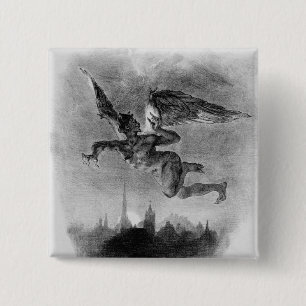 Prolog in de hemel van Mephistopheles Vierkante Button 5,1 Cm