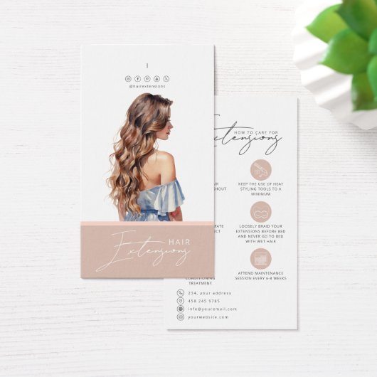 Prolongation des cheveux - Carte d'étiquette (Bureau)