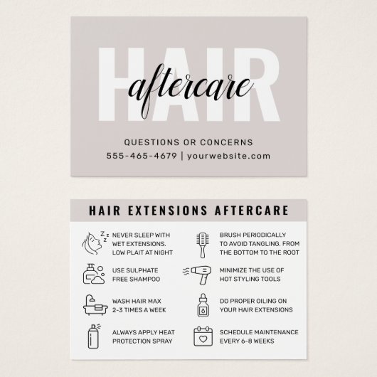 Prolongation simple moderne des cheveux Carte de s (Devant & derrière)