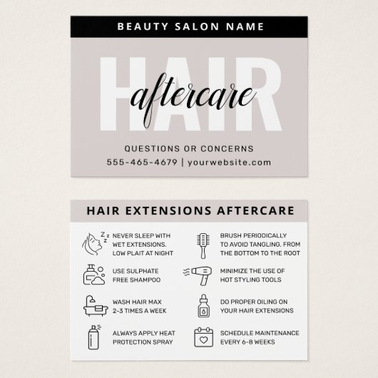 Prolongation simple moderne des cheveux Carte de s (Devant & derrière)