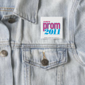 Prom 2011 - Aqua Vierkante Button 5,1 Cm (In situ)
