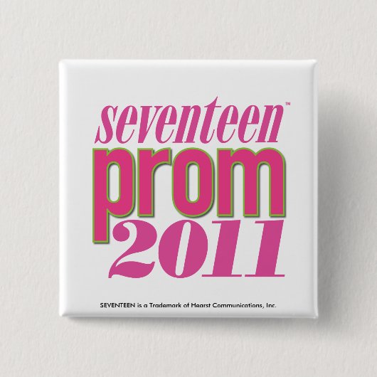 Prom 2011 - Lt. roze Vierkante Button 5,1 Cm (Voorkant)