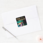 Prom 2011 Mystic Masquerade Party Vierkante Sticker (Envelop)