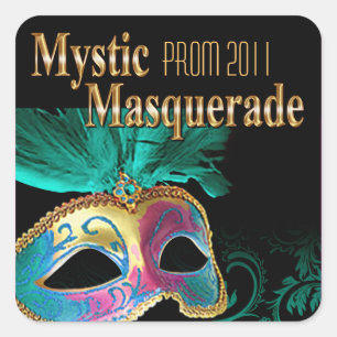 Prom 2011 Mystic Masquerade Party Vierkante Sticker