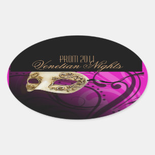 Prom 2011 Venetiaanse Nights Masquerade Party Ovale Sticker