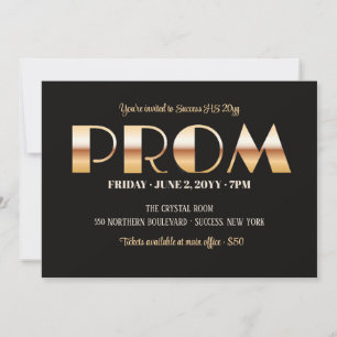 Prom Bold Letters Invitation Kaart