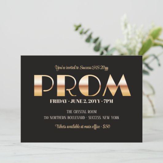 Prom Bold Lettres Invitation (Debout devant)