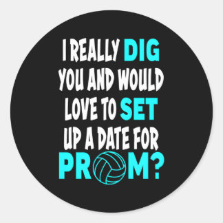 Prom Datum Volleybal voorstel Ronde Sticker