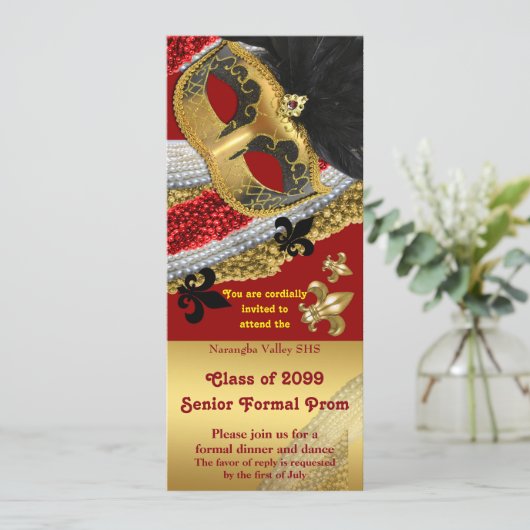 Prom Invitation Style de billet, Prom, masquerade (Debout devant)