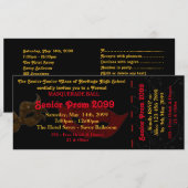 Prom Invitation Ticket Masquerade Style,chic,trend Kaart (Voorkant / Achterkant)