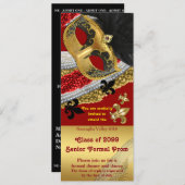 Prom Invitation Ticket style,Prom, masquerade Kaart (Voorkant / Achterkant)