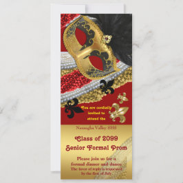 Prom Invitation Ticket style,Prom, masquerade Kaart