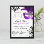 Prom Masquerade Invitation Kaart (Staand voorkant)
