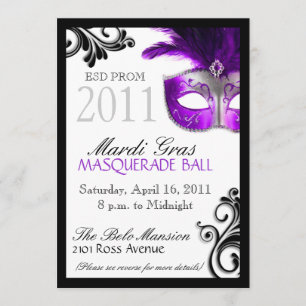 Prom Masquerade Invitation Kaart