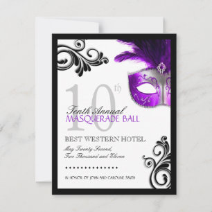 Prom Masquerade Invitation Kaart