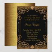 Prom Night Black & Gold Kaart (Voorkant / Achterkant)