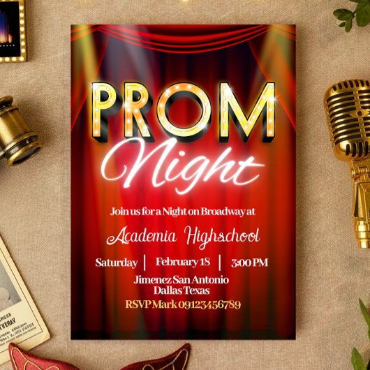 Prom Night - Broadway Invitation Kaart