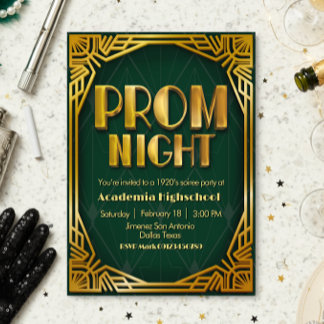 Prom Night - Gatsby Invitation Kaart