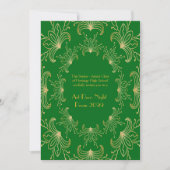Prom Senior, Art Deco, Flowers Stylized, emerald Kaart (Voorkant)