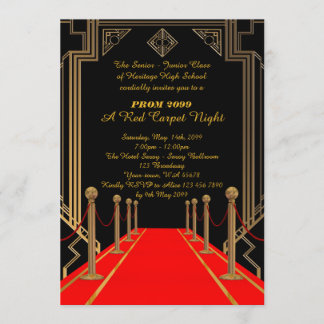 Prom Senior-Junior, Gatsby-stijl, Red Carpet Night Kaart