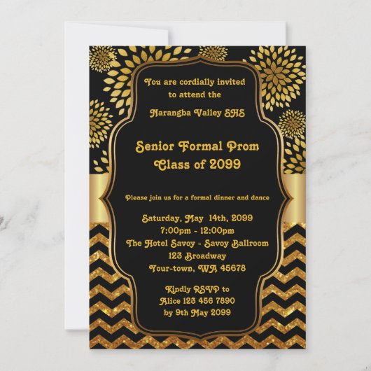Prom senior junior, Gatsby style, art-deco, chevro Kaart (Voorkant)